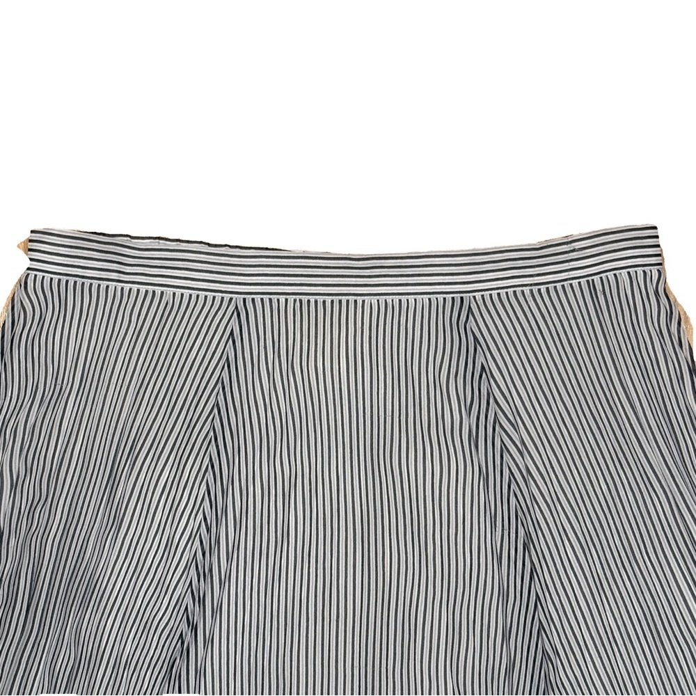Maeve Anthropologie Pleated Midi Skirt Blue White Stripe M - Picture 6 of 7